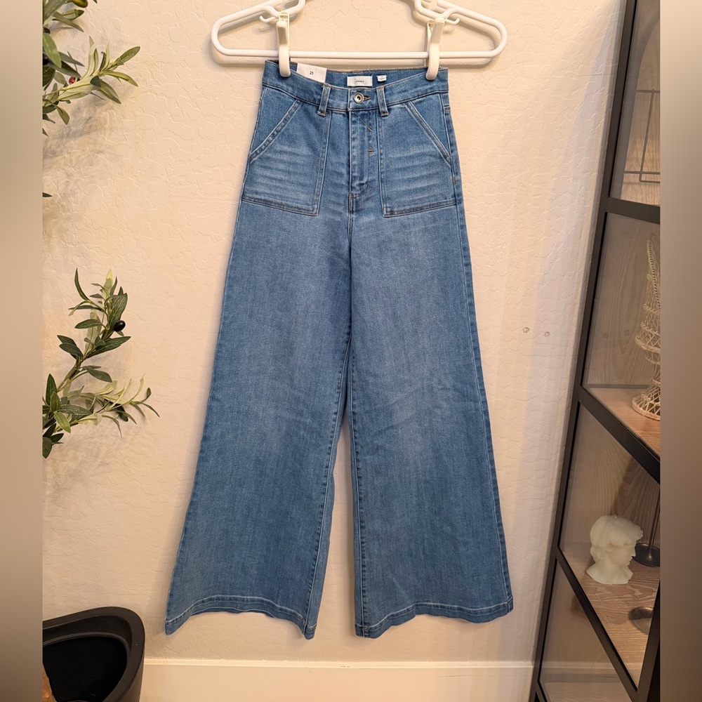 Wide Leg Blue Denim Jeans